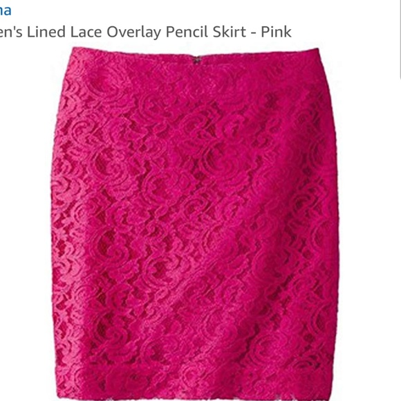 Merona Pink Lace Pencil Skirt - Picture 2 of 8